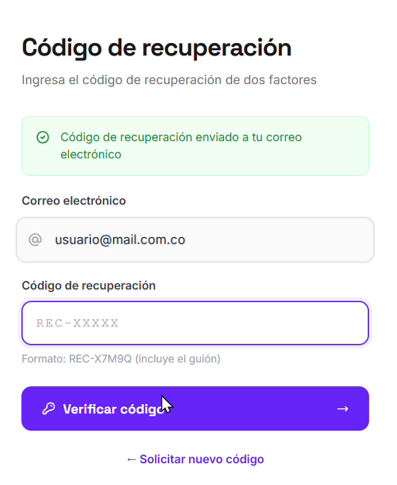 Ingresa el código de seguridad - Paso 4
