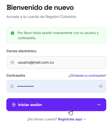 Inicia sesión nuevamente - Paso 5