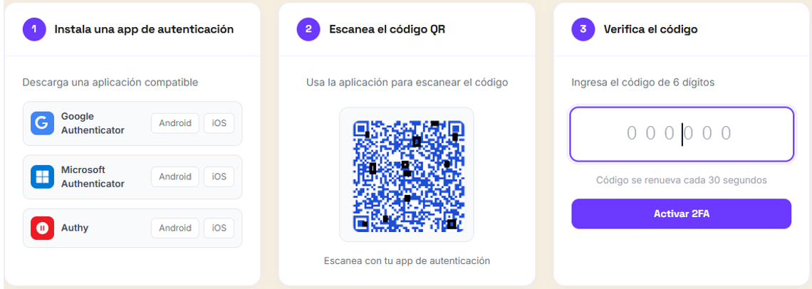 Finaliza la configuración de seguridad - Paso 3