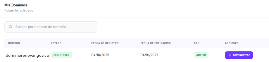 Inicia sesión y selecciona el dominio - Paso 1